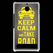 Coque Sony Xperia E1 Keep Calm and Take o road 2 Gris