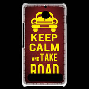 Coque Sony Xperia E1 Keep Calm and Take o road 2 Rouge