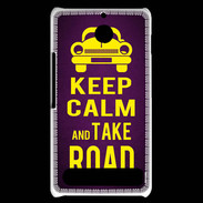Coque Sony Xperia E1 Keep Calm and Take o road 2 Violet