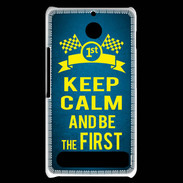 Coque Sony Xperia E1 Keep Calm and Be the First Bleu