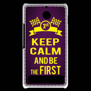 Coque Sony Xperia E1 Keep Calm and Be the First Violet