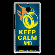 Coque Sony Xperia E1 Keep Calm and Burn Out Bleu