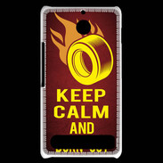 Coque Sony Xperia E1 Keep Calm and Burn Out Rouge