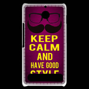 Coque Sony Xperia E1 Keep Calm and Have a good Style Rose