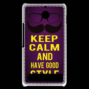 Coque Sony Xperia E1 Keep Calm and Have a good Style Violet