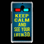 Coque Sony Xperia E1 Keep Calm and See your life 3D Bleu