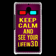 Coque Sony Xperia E1 Keep Calm and See your life 3D Rose