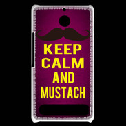 Coque Sony Xperia E1 Keep Calm and Mustach Rose
