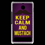 Coque Sony Xperia E1 Keep Calm and Mustach Violet