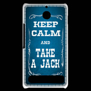Coque Sony Xperia E1 Keep Calm and Take Jack Bleu