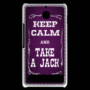 Coque Sony Xperia E1 Keep Calm and Take Jack Violet
