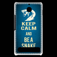 Coque Sony Xperia E1 Keep Calm and Be a Snake bleu