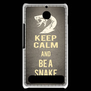 Coque Sony Xperia E1 Keep Calm and Be a Snake Gris