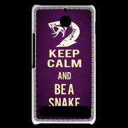 Coque Sony Xperia E1 Keep Calm and Be a Snake Violet