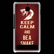Coque Sony Xperia E1 Keep Calm and Be a Snake Rouge