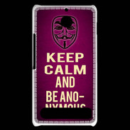Coque Sony Xperia E1 Keep Calm and Be Anonymous Rose