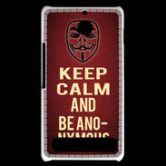 Coque Sony Xperia E1 Keep Calm and Be Anonymous Rouge
