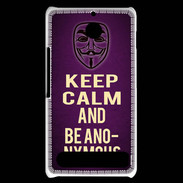 Coque Sony Xperia E1 Keep Calm and Be Anonymous Violet