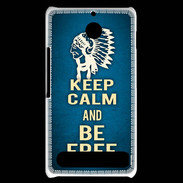 Coque Sony Xperia E1 Keep Calm and Be Free Bleu