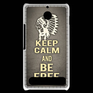 Coque Sony Xperia E1 Keep Calm and Be Free Gris