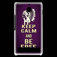 Coque Sony Xperia E1 Keep Calm and Be Free Violet
