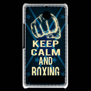 Coque Sony Xperia E1 Keep Calm and Boxing Bleu