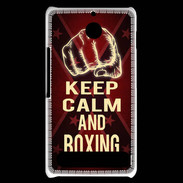 Coque Sony Xperia E1 Keep Calm and Boxing Rouge