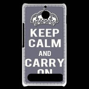 Coque Sony Xperia E1 Keep Calm and Carry on Gris