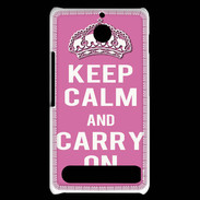 Coque Sony Xperia E1 Keep Calm and Carry on Rose