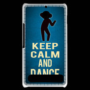 Coque Sony Xperia E1 Keep Calm and Dance Bleu