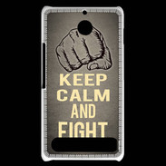 Coque Sony Xperia E1 Keep Calm and Fight Gris