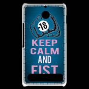 Coque Sony Xperia E1 Keep Calm and Fist BLeu