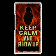 Coque Sony Xperia E1 Keep Calm and Grenade Feu