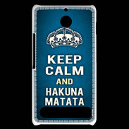 Coque Sony Xperia E1 Keep Calm and Hakuna Matata Bleu