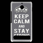 Coque Sony Xperia E1 Keep Calm and Stay strong Gris