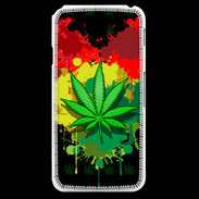 Coque LG G Pro Feuille de cannabis et cœur Rasta