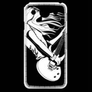 Coque LG G Pro Musicienne guitare électrique en noir et blanc