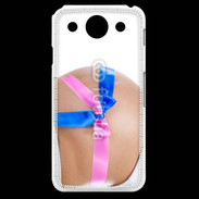 Coque LG G Pro Femme enceinte avec ruban bleu et rose