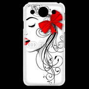 Coque LG G Pro Visage glamour noir et rouge