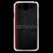 Coque LG G Pro Effet cuir noir et rouge