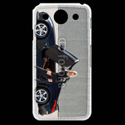 Coque LG G Pro Femme blonde sexy voiture noire 3