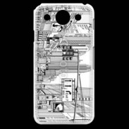 Coque LG G Pro Rue de New York en dessin noir et blanc