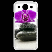Coque LG G Pro Orchidée violette sur galet noir