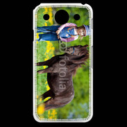 Coque LG G Pro Petite fille avec son poney