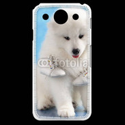 Coque LG G Pro Chien blanc et paire de chaussons
