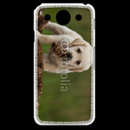 Coque LG G Pro Chiot labrador avec pomme de pin