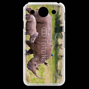 Coque LG G Pro Rhinocéros et son petit