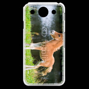Coque LG G Pro Poulain marron et blanc