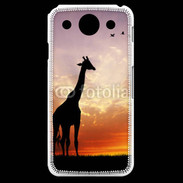 Coque LG G Pro Girafe au couché de soleil