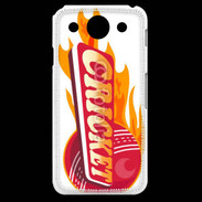 Coque LG G Pro Cricket balle flamme